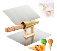 Rouleau de cônes gaufrés et moules à pizzelle en bois - Parfait pour les boulangeries, les collations et les restaurants - Surfaces lisses pour cônes et biscuits