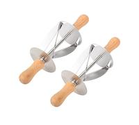 Rouleau de coupe-croissant 2pcs, machine à croissant en acier inoxydable avec manche en bois coupe-rouleau à pain coupe-pâte à rouler