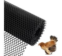 Rouleau de fil de poule en plastique, filet de sécurité noir, clôture extérieure temporaire, barrière pour animaux pour cerfs, lapins, poules (1,2 x 5 m / 3.94x16.4ft)