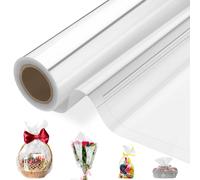 Rouleau de film en cellophane transparent de 30,5 m x 86,4 cm, film transparent, pour emballages cadeaux