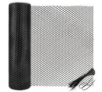Rouleau de grillage en fil de fer pour poules avec 50 sangles fixes, filet de clôture en plastique de jardin robuste, clôture pour élevage de volaille durable et résistante à la rouille et temporaire