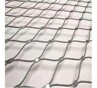 Rouleau de Grillage Galvanisé, Souple Câble de Maille D'acier Inoxydable Maille de Câble de Balustrade pour Anti-chute Écran de Clôture de Jardin Pont Escalier Balcon Filet ( Couleur : Silver , Taille