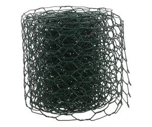Rouleau de Grillage Métallique Vert 22 Gauge pour Arrangements Floraux | Mailles Hexagonales de 0,6 Pouce, Métal Plastifié Flexible et Découpable, pour Bouquets, Créations DIY et Extérieur