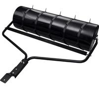 Rouleau de jardin et de pelouse à tirer avec pinces aérateur noir 63 L en fer