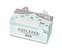 Rouleau de notes adhésives avec cutter pour manuel scolaire, Qiaomi carré | Construction en papier et PET, zone de fixation transparente, marquage repositionnable pour carnets et papier