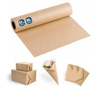Rouleau de Papier Cadeau Kraft naturel 62cmx80m (1 unité) - Papier D’ Emballage déal pour l'Artisanat, Souvenirs ou Emballage de Cadeaux de Noël et Anniversaire