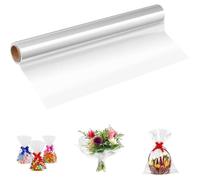 Rouleau de papier Cellophane Transparent (70cm x 50 m) - Papier d'Emballage pour Panier, Fleurs, Cadeau