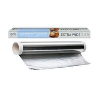 Rouleau de papier d'aluminium de cuisine extra large | Robuste, solide et durable | Convient pour un usage alimentaire, au four, au congélateur et au grill | Idéal pour la cuisson, le rôti, le grill