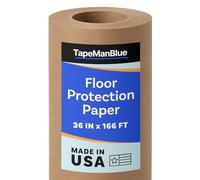 Rouleau de papier de protection de sol, 91,4 cm x 50,6 m, fabriqué aux États-Unis, #69 colophane marron, 100 % recyclé, revêtement de sol épais pour peinture, déménagement et construction
