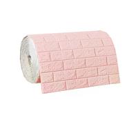 Rouleau de papier peint autocollant mural 3D DIY, blanc, bleu, rose, gris, bloc de mousse souple, décoration murale pour cuisine, chambre, maison, étanche~0496