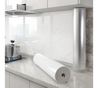 Rouleau de Papier Peint Autocollant Mural Effet Marbre 2 MM PVC | Panneau Revetement Mural Decoratif 3D Adhésif Imperméable pour Cuisine Salle de Bain Douche, Amovibles