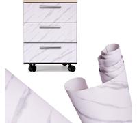 Rouleau de papier peint autocollant placage marbre blanc - jazz 1,22x50m