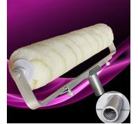 Rouleau de peinture 50 cm professionnel - Ensemble complet avec manche en alliage d’aluminium et fibre superfine - Couleur blanche