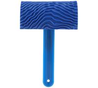 Rouleau de peinture effet grain de bois en caoutchouc bleu avec poignée outil de décoration murale bricolage