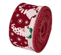Rouleau de ruban de Noël en toile de jute pour couronnes, nœuds - Décoration de mariage rustique - 5 cm x 5 m - Rouge, marron, gris (rouge)