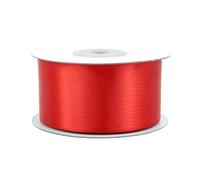 Rouleau de ruban de satin Creativery - 25 m de long et 38 mm de large - Ruban décoratif - Décoration, mariage, baptême, anniversaire Rot 250 (14)