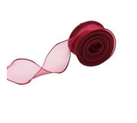 Rouleau de ruban Organza en queue de poisson, 3 pièces, 40mm, 10 mètres/rouleau, for emballage de gâteau, décoration de fête de mariage, Bouquet, couronne, fournitures de couture(B-Red)