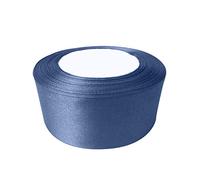 Rouleau de ruban Trimming Shop bleu marine - 50 mm x 25 mètres - double face en satin brillamment coloré - 100% polyester - pour emballage cadeau, décoration, arts et artisanat - lavable en machine