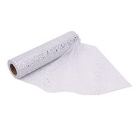 Rouleau de tissu en organza transparent neige 29 cm x 25 m Rouleau de paillettes pour nœuds de chaise de Noël, chemins de table, décorations de robes, fournitures d'artisanat pour rubans, cadeaux