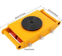 Rouleau de transport pour machines - Châssis de transport pivotant à 360° - Max. 8 t (8000 kg) - 6 roues enPolyuréthane- Acier moulé/PU - Jaune