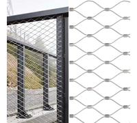 Rouleau de Treillis métallique en Acier, Maille de Corde en Acier Inoxydable 304, 2mm, 10cm, Argent, Plusieurs Tailles(200cm x 400cm)