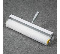 Rouleau Débulleur, 500mm 21mm Rouleau à Pointes Screeding Compound Roller, avec Protection Anti-éclaboussures, Blanc