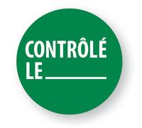 Rouleau d'étiquettes de controle - Contrôlé le avec Zone texte