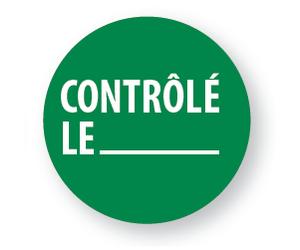 Rouleau d'étiquettes de controle - Contrôlé le avec Zone texte