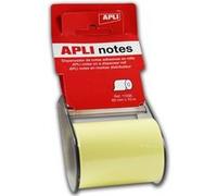 Rouleau distributeur de notes adhésives jaune standard - 60mmx10m - Adhésif à base d'eau 100 % écologique Jaune