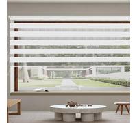 Rouleau double couche 30 x 150 cm occultant personnalisé pour la maison/le bureau Fixation murale/plafond Blanc Accessoire de traitement de fenêtre parfait