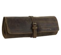 Rouleau d'outils en cuir, style vintage biker, avec 16 compartiments