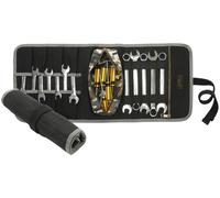 Rouleau d'outils en toile de 16 oz, dimensions 60 x 25 cm, couleur noire, avec fermeture éclair