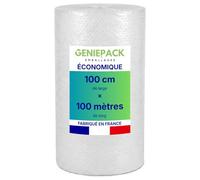 ROULEAU PAPIER BULLE/FILM À BULLES ÉCONOMIQUE 100cm x 100m - Fabriqué en FRANCE - Protection Légère et Flexible - Bulles 10mm - Idéal Calage Colis, Emballage Vaisselle et Petit Déménagement