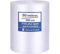 Rouleau Papier Film à bulles - 50 mètres x 100 cm - FABRIQUÉ EN FRANCE - Idéal Emballage Déménagement ou Expédition Colis - Papier Bulle Haute Qualité
