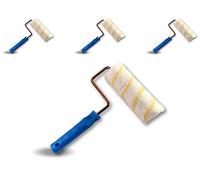 Rouleau peinture anti-goutte polyamide rayé jaune | Lot de 3 | Ø 80 mm | Largeur rouleau 180 mm | Sols murs plafonds grandes surfaces | Kibros R_478_180cx3