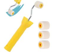 Rouleau Peinture Kit (1 Cadre de Rouleau de Peinture + 4 Rouleaux de Rechange), Rouleaux Laqueur Muraux en Rouleaux, pour Retouches de Bordure ou de Coin