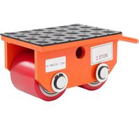 Rouleau pour machines 2,5 t - Chariot de transport à roulettes blindées - Capacité de charge 2500 kg - Acier allié - Charge lourde - Rouge