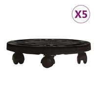vidaXL Chariots à plantes avec roues 5 pcs Diamètre 30 cm Noir 170 kg