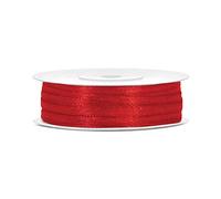 Rouleau Ruban Satin Rouge H 3 mm x 50 mt - Satin décoration Bomboniere mariage diplôme Noël Saint-Valentin