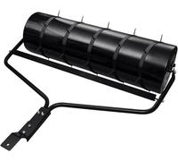 Rouleau scarificateur avec clips de ventilation, couleur noire, 63 L, en fer, dimensions 30 x 90 cm. Rouleau de jardin pour tasser les graines et compacter le sol en extérieur, idéal pour l'entretien 