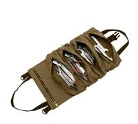 Rouleau utilitaire de poche | Organisateurs d'outils et de rangement avec tissu Oxford 900D | Organiseur à outils, petit sac avec 5 poches indépendantes, enroulable robuste pour homme, kaki, Refer to