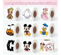 Rouleaux d'autocollants décoratifs Disney, 500 pièces, dessin animé Mickey Mouse, autocollants décoratifs pour Journal, carnet de notes, cadeau, papeterie de scellage 500pcs-01