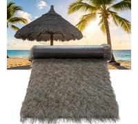 Rouleaux de chaume artificiels, Chaume Synthétique Gris, Chaume De Palmier Artificiel Imperméable Pour Paille De Style Mexicain Crypté Pour Décoration De Bar Tiki Au Bord De (Size:1*10m(3.2*32.8ft))