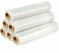 Rouleaux de film plastique transparent étirable pour emballage et palettes (largeur : 400 mm), Pack of 6, claire, 1