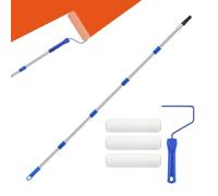 Rouleaux de peinture Brosse lisse à poils fins avec manche télescopique | Rouleau de peinture Extension pour murs, intérieur de maison, plafonds, pièce, sol, porte, armoire, terrasse, placard, bureau