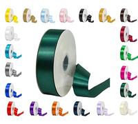 Rouleaux de ruban satin double face - 25 m - Disponible en largeurs et couleurs - Vert chasseur - 16 mm x 25 m