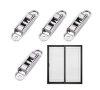 Rouleaux Pour Portes Coulissantes De Remplacement,4 Pièces Poulie Pour Porte Coulissante | Inclinaison Réglable Zinc Double Roue Silencieux Séjour Chambre Cuisine Terrasse