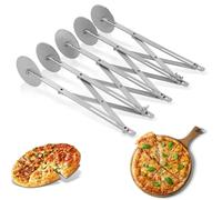 Roulette À Pizza À 5 Roues, Coupe-Pâtes Trancheuse À Pizza Extensible Acier Inoxydable Plusieurs Roues Diviseur Pâte Multi-Rond Outil De Cuisson Coupe Pate Pour Tarte, Biscuits, Pâtisserie Et Pizza