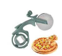 Roulette à pizza avec décapsuleur Bike Steel, coupe-pizza de cuisine et couteau à gâteau pour gâteaux, pour cuire la pâte, les gâteaux, les desserts, pour la maison, les fêtes, les anniversaires