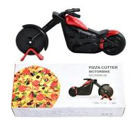 Roulette à pizza en forme de moto avec lames anti- adhésives en acier inoxydable super tranchantes, cadeau fantaisie